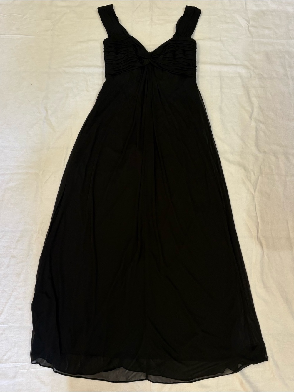 Alex Evenings Maxi Dress Womens 2 Black‎ Ruched Sweetheart Neckline Empire Waist